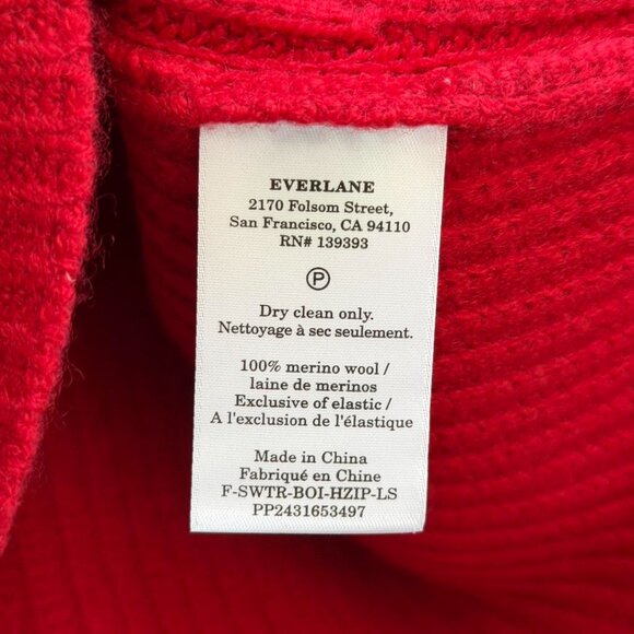 Everlane The Half-Zip Sweater in Luxe Merino in Berry Red, Size Medium - Picture 8 of 9